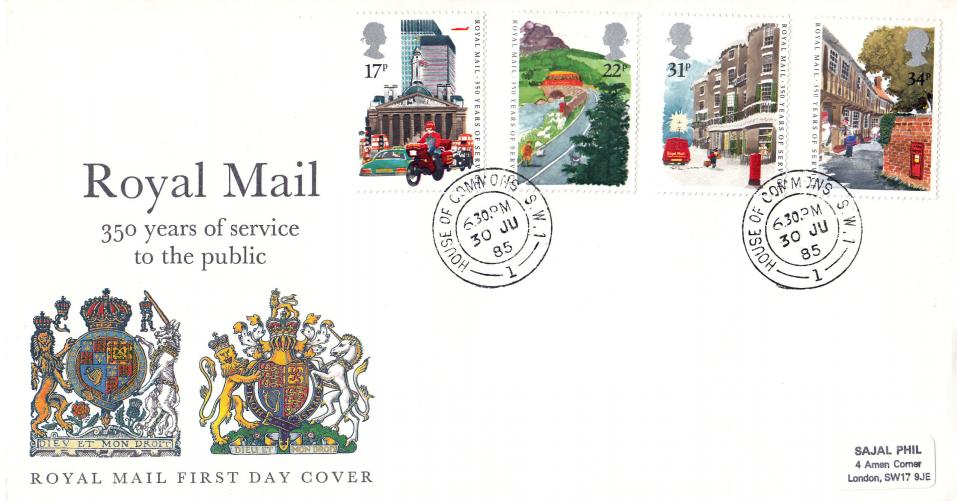 1985 (07) Royal Mail - RM - House of Commons CDS - PRE-DATED ERROR