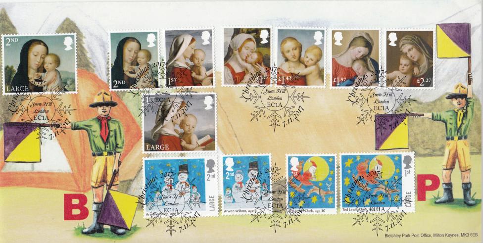 2017 (11) Christmas (Stamps) - Bletchley Park (Scouts) 'Special' - Snow Hill H/S - ONLY 3 PRODUCED !!