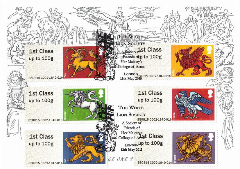 2015 (05) Heraldic Beasts Post & Go - White Lion Society 'Mulready' Official