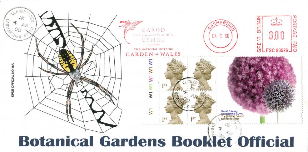 2000 (04) Botanical Garden of Wales Label - Brazier Official - Llanarthney CDS - National Botanic Garden of Wales Meter Mark