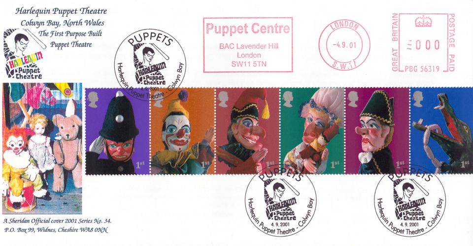2001 (09) Puppets (Stamps) - Sheridan Official - Puppet Centre Meter Mark