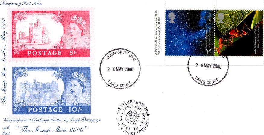 2000 (05) Special Retail Book - 4d Post - Stamp Show 2000, Earls Court CDS