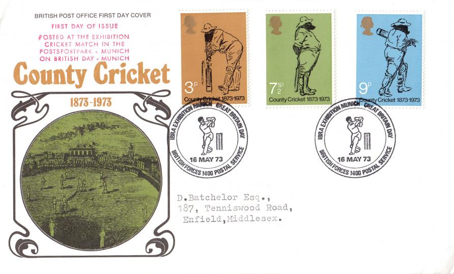 1973 (05) Cricket - PO - IBRA Exhibition Munich, BF1400PS H/S