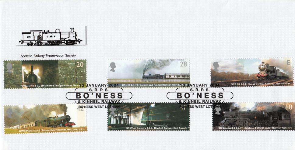 2004 (01) Classic Locomotives - Scottish Railway Preservation Society Cover - Bo'Ness & Kinneil Railway H/S