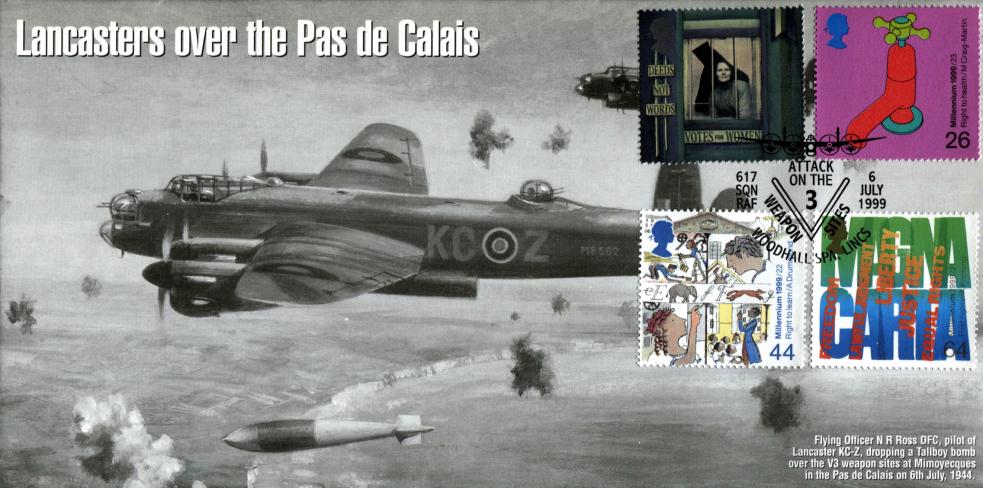 1999 (07) Citizens - Cambridge Stamp Centre 617 Squadron Attack On The Weapon Sites, Woodhall Spa Official
