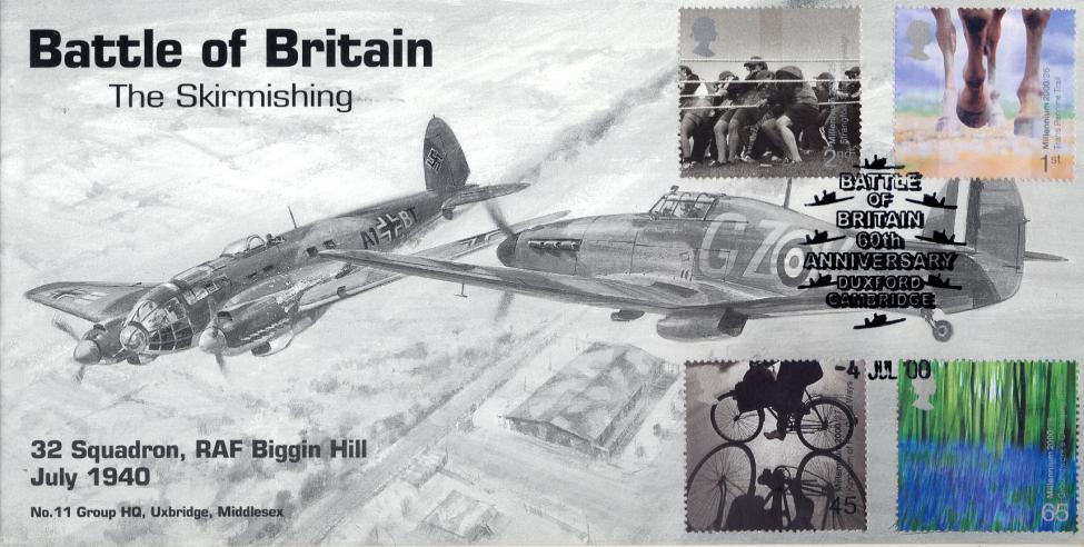 2000 (07) Stone & Soil - Cambridge Stamp Centre Battle of Britain 60th Anniv 32 Squadron, Biggin Hill Official
