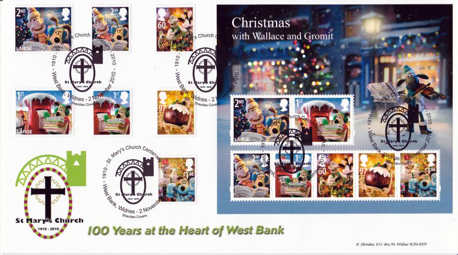 2010 (11) Christmas (Stamps + M/S Double) - Sheridan Official