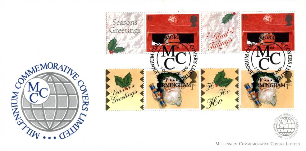 2000 (10) Generic Christmas Labels - Millennium Commemorative Covers Official