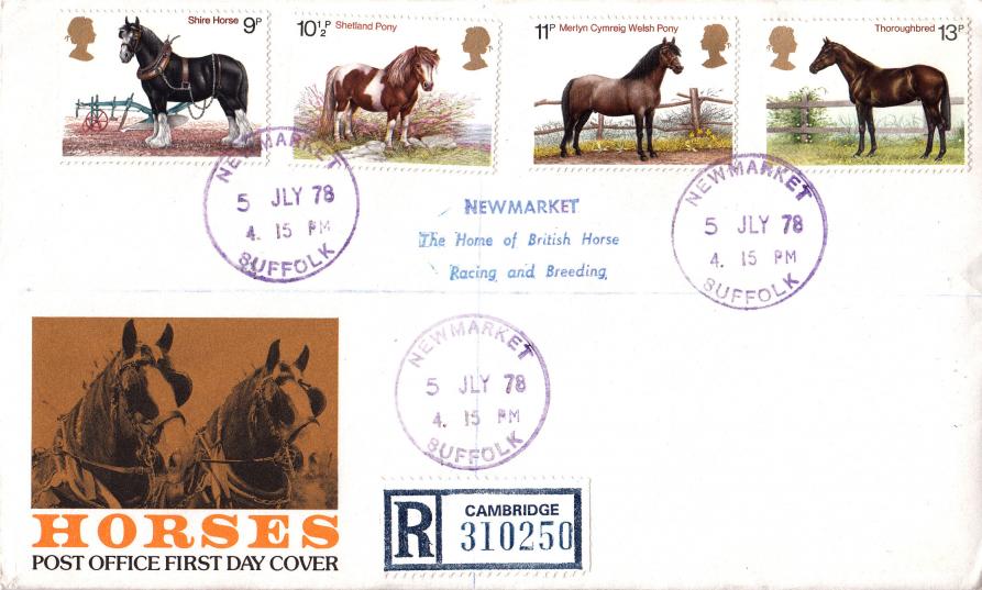 1978 (07) Horses - PO - Newmarket (Packet) CDS