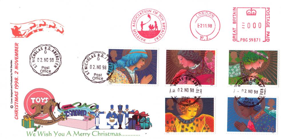 1998 (11) Christmas - Sheridan 'Special' - St Nicholas CDS - Association of Toy Retailers Meter Mark