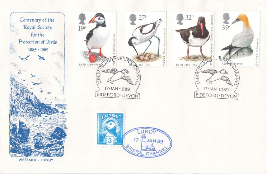 1989 (01) Birds - Lundy PB Official - Lundy Island, Bristol Channel Official (Small Size)