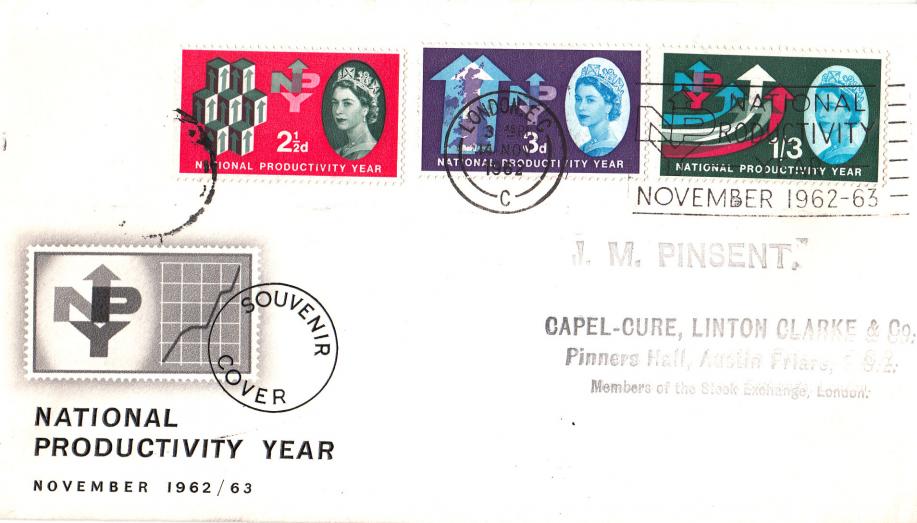 1962 (11) National Productivity Year - NPY 'Stamp' Cover - London EC NPY Slogan