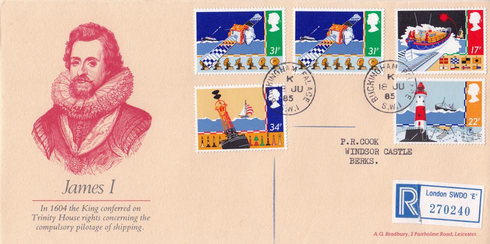 1985 (06) Safety At Sea - Bradbury 'Charles I' Cover - Buckingham Palace CDS