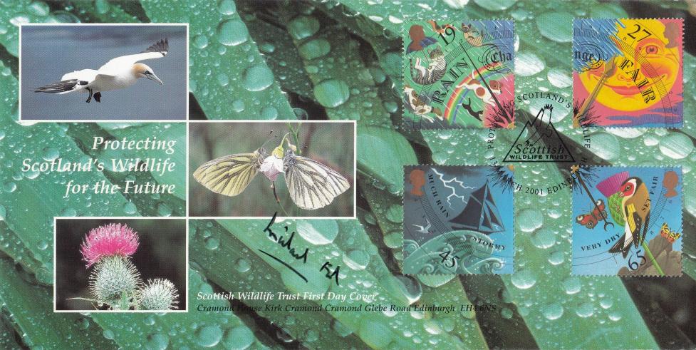 2001 (03) Weather (Stamps) - Covercraft Scottish Wildlife Trust Official - Signed by Michael Fish