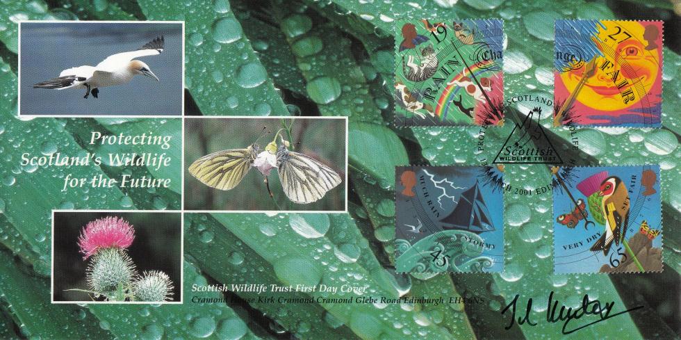 2001 (03) Weather (Stamps) - Covercraft Scottish Wildlife Trust Official - Signed by John Kettley