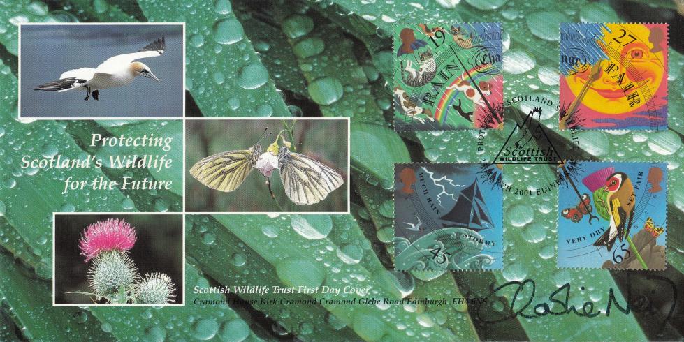 2001 (03) Weather (Stamps) - Covercraft Scottish Wildlife Trust Official - Signed by Charlie Neil