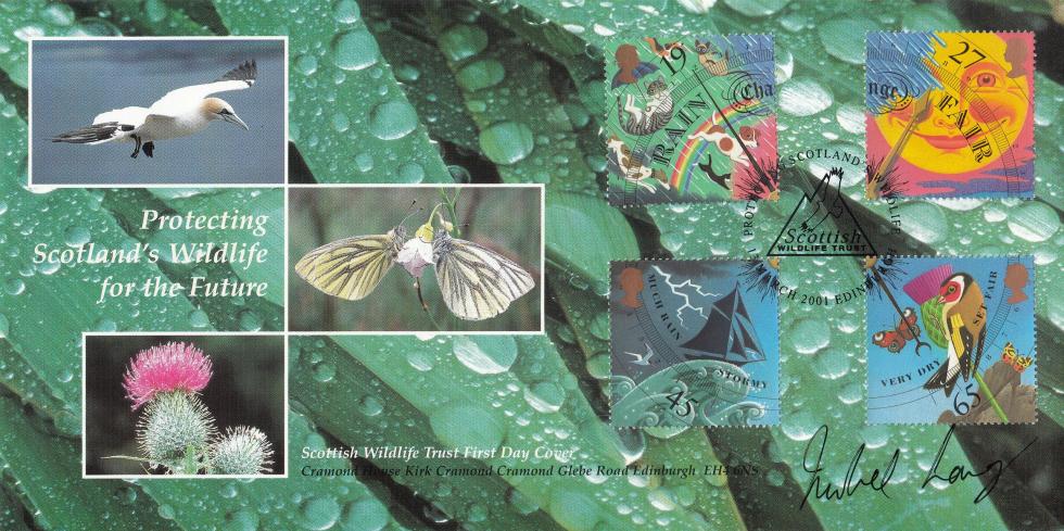 2001 (03) Weather (Stamps) - Covercraft Scottish Wildlife Trust Official - Signed by Isobel Lang