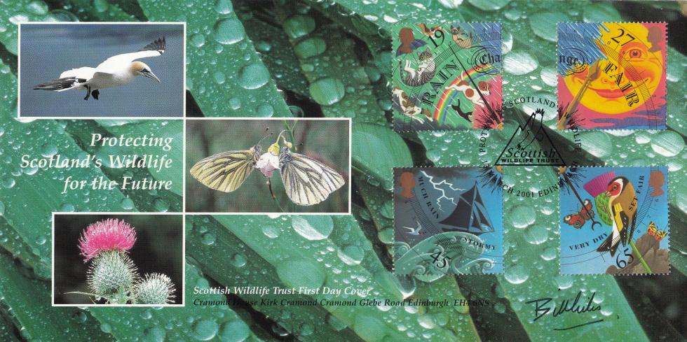 2001 (03) Weather (Stamps) - Covercraft Scottish Wildlife Trust Official - Signed by Bill Giles