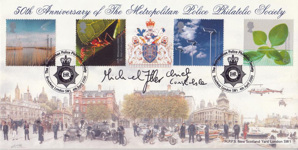 2000 (04) Life and Earth - Bradbury Metropolitan Police Philatelic Society Official - Signed by Michael Fuller