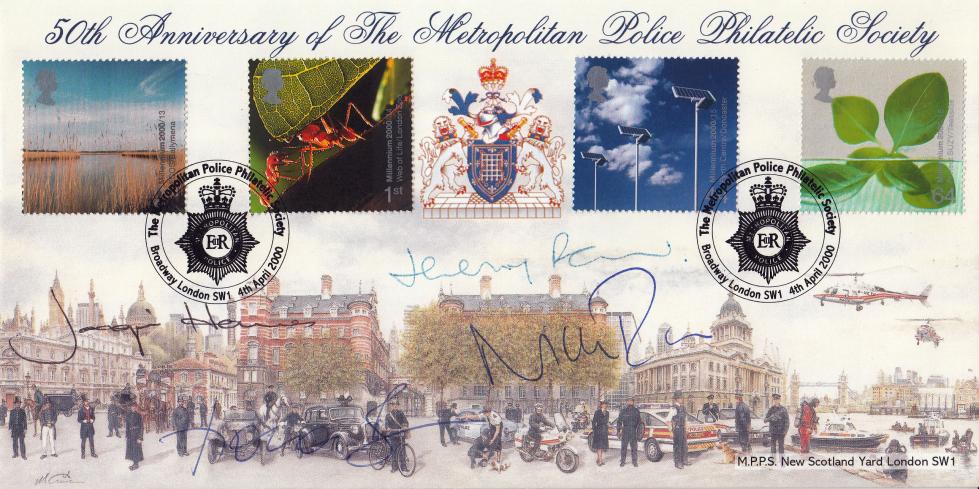 2000 (04) Life and Earth - Bradbury Metropolitan Police Philatelic Society Official - Signed by the 2003 BBC Crimewatch Presenters