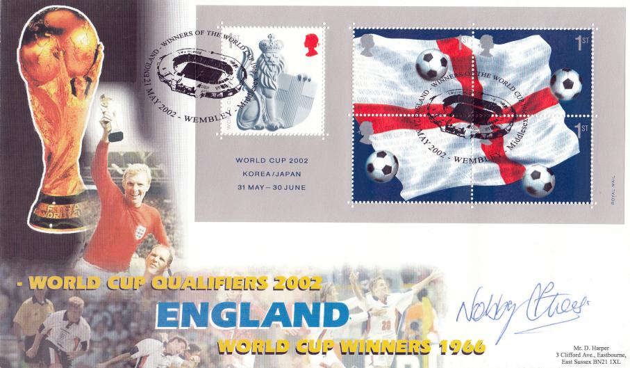 2002 (05) World Cup M/S - Harper Official - Signed by Nobby Stiles