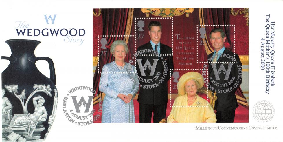 2000 (08) Queen Mother - Millennium Commemorative Covers 'The Wedgwood Story' Official