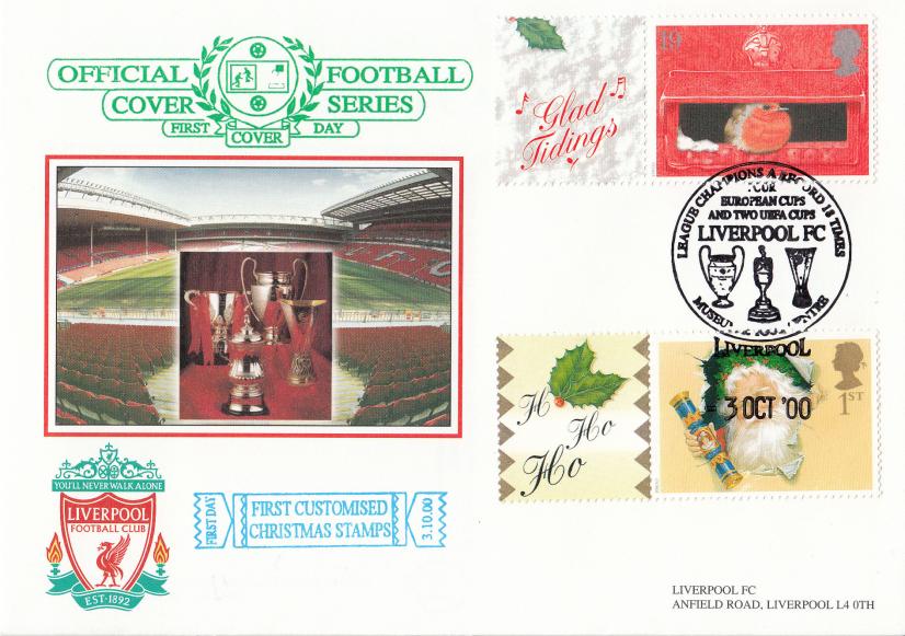 2000 (10) Generic Christmas Labels - Dawn Football (Liverpool) Official