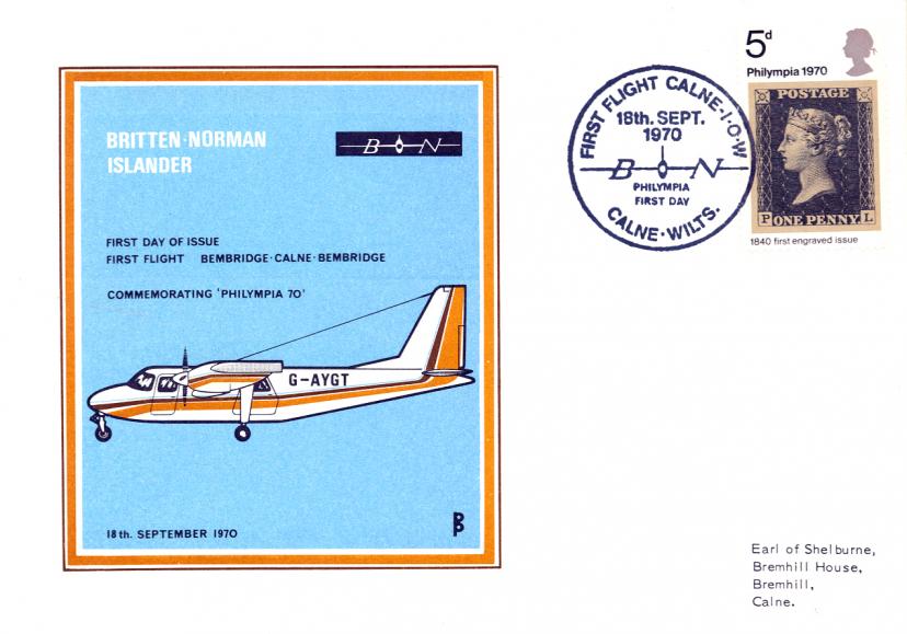 1970 (09) Philympia - Britten-Norman Islander (BNI) Calne Official