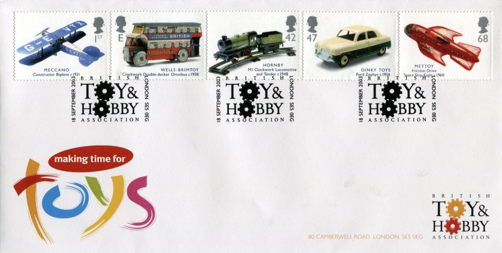 2003 (09) Transports of Delight (Stamps) - Covercraft 'British Toy & Hobby Association' Official