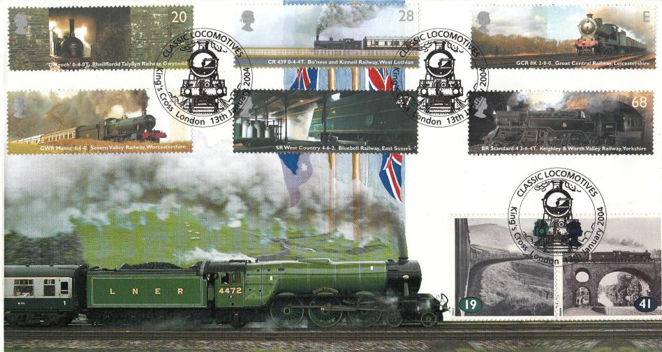 2004 (01) Classic Locomotives (Stamps) - Covercraft 'Flying Scotsman Special' - King's Cross H/S