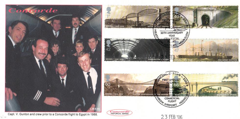 2006 (02) Brunel (Stamps) - Cambridge 'Concorde Crew in 1988' Official - Just 10 Produced !