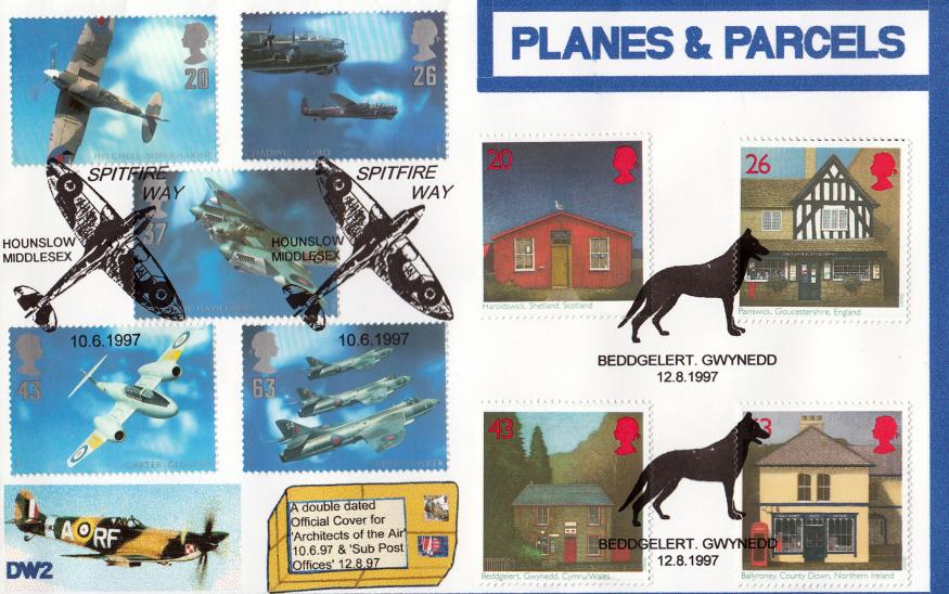 1997 (06) Architects Of The Air + (08) Sub Post Offices - GB Covers DW2 Double Official
