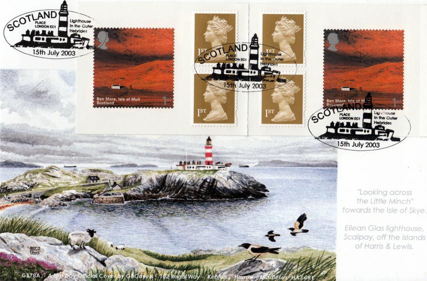 2003 (07) Scotland NVI Book - GB Covers GB78a, Scotland Place Official