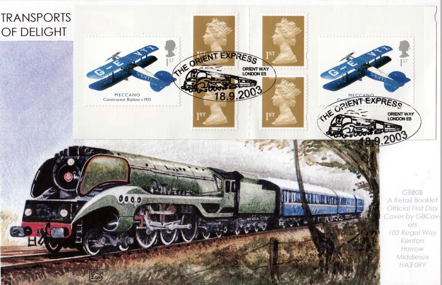 2003 (09) Transports of Delight (NVI Book) - GB Covers GB80b, The Orient Express Official