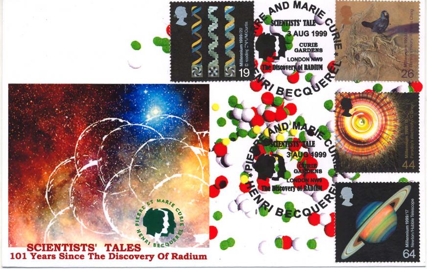 1999 (08) Scientists - Peter Payne Pierre and Marie Curie, Henri Becquerel Official