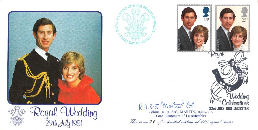 1981 (07) Wedding - Bradbury LFDC Official - Signed by Colonel R.A. Stg. Martin