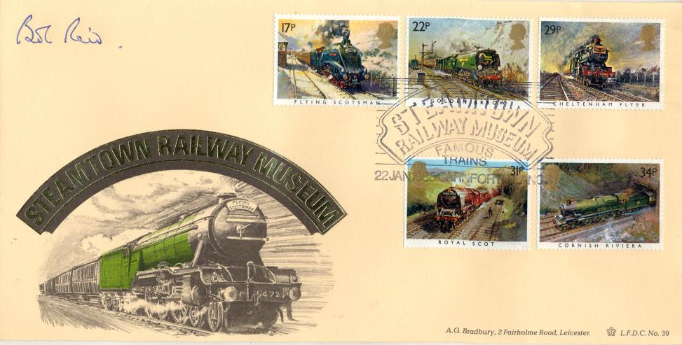 1985 (01) Trains - Bradbury LFDC (Carnforth) Official - Signed Bob Reid