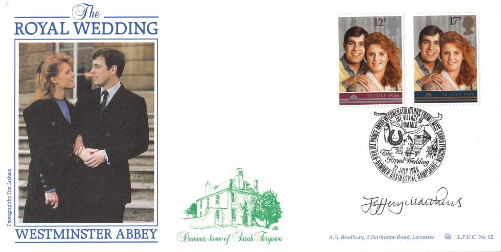 1986 (07) Wedding - Bradbury LFDC 'Special' - Signed by Jeffery Matthews