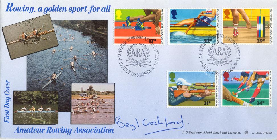 1986 (07) Sports - Bradbury LFDC Official - Signed by Beryl Crockford