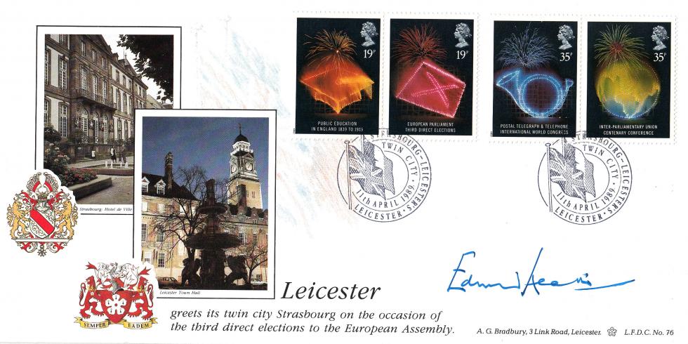 1989 (04) Anniversaries - Bradbury LFDC Official - Signed by Edward Heath