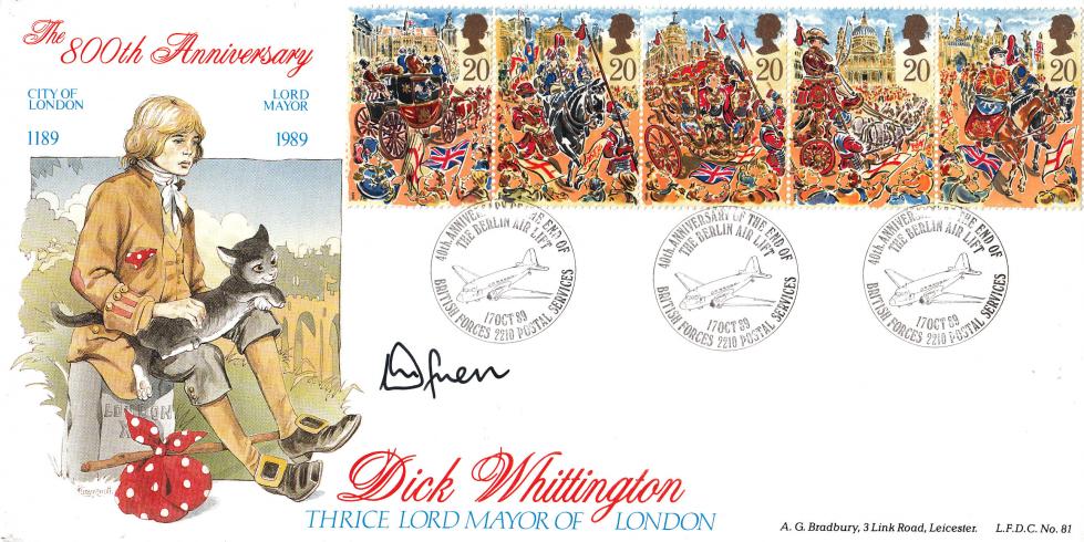 1989 (10) Lord Mayor's Show - Bradbury LFDC 'Special' - Signed by Wing Commander D.M. Guest