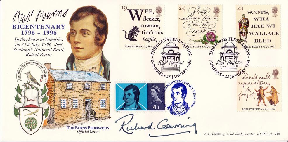1996 (01) Robert Burns - Bradbury LFDC Official - Signed by Richard Gowring