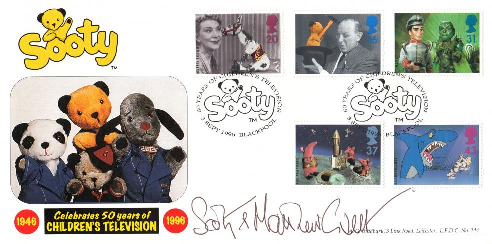 1996 (09) Children's TV - Bradbury LFDC Official - Signed by Sooty & Matthew Corbett