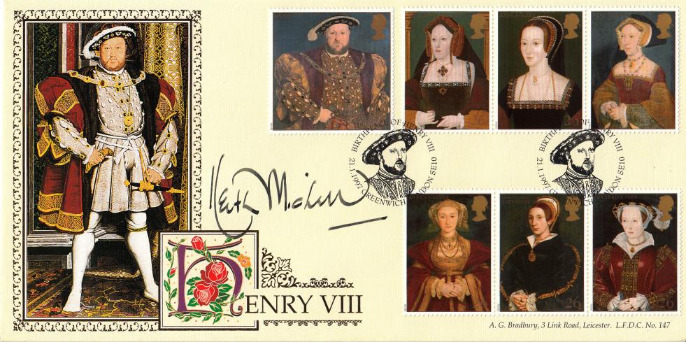 1997 (01) Tudors - Bradbury LFDC Official - Signed by Keith Michell