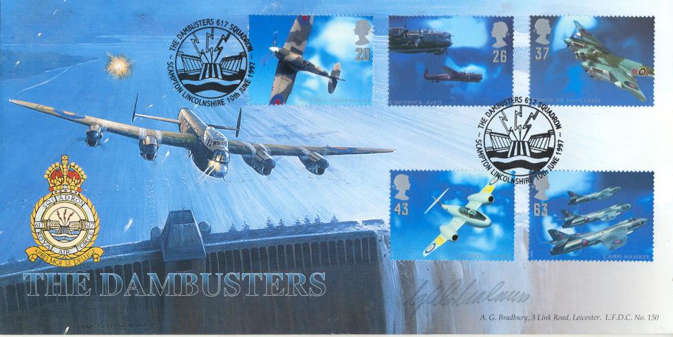 1997 (06) Architects Of The Air - Bradbury LFDC (Scampton) Official - Signed by the late George Chalmers DFC, DFM
