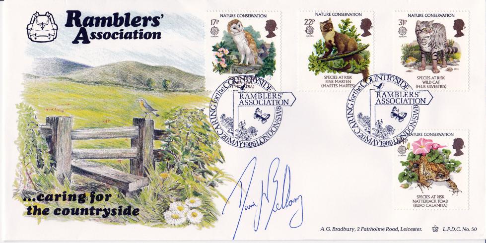 1986 (05) Nature - Bradbury LFDC Official - Signed by David Bellamy