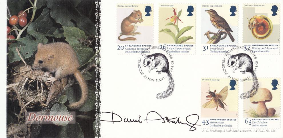 1998 (01) Endangered Species - Bradbury LFDC Official - Signed by Sir David Attenborough