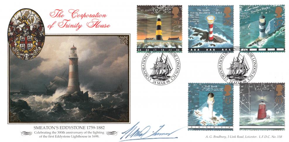 1998 (03) Lighthouses - Bradbury LFDC Official - Signed by Captain N MacD Turner
