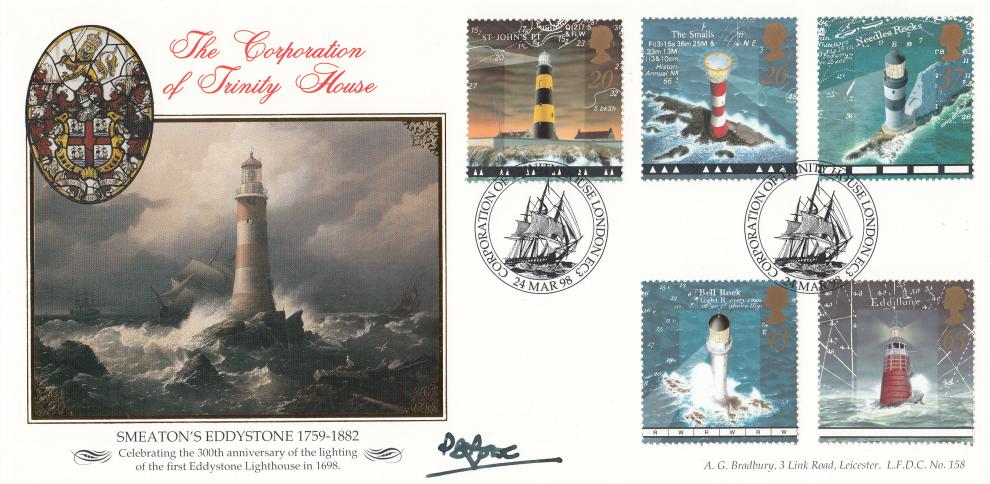 1998 (03) Lighthouses - Bradbury LFDC Official - Signed by Rear Admiral P.B. Rowe
