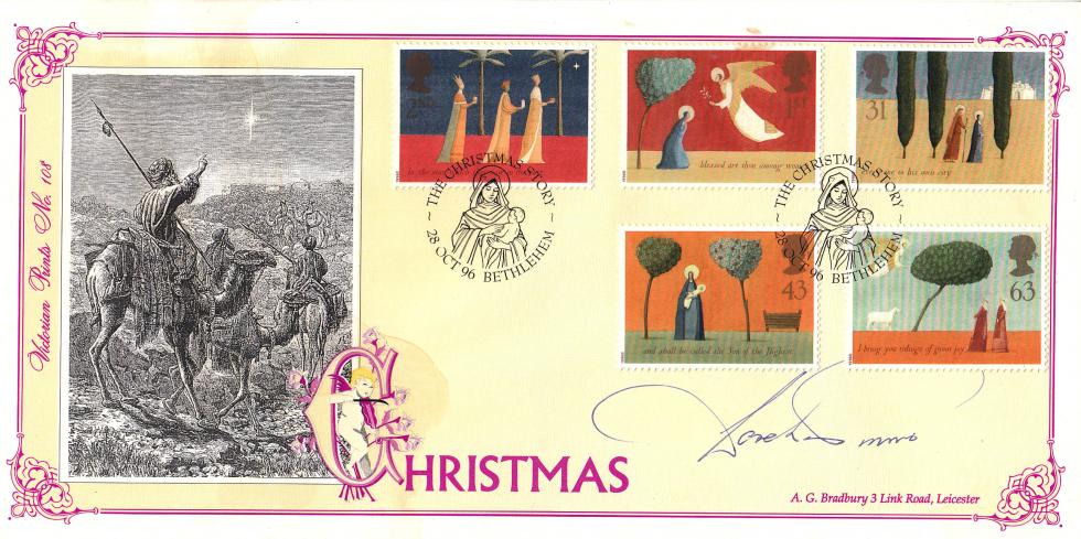 1996 (10) Christmas - Bradbury VP Official - Signed by Derek Nimmo